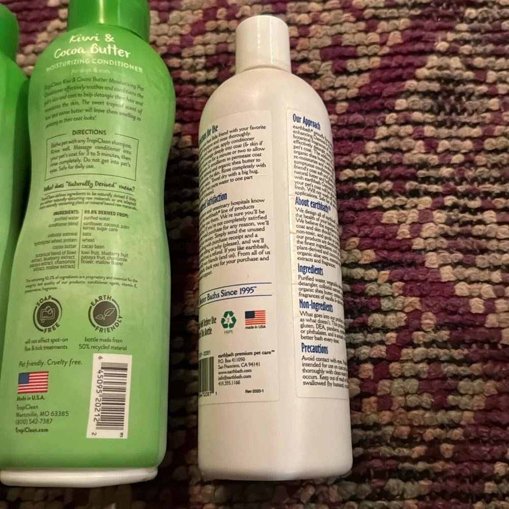 Tropiclean Earthbath Pet Dog Puppy Kitten Shampoo Conditioner Hypoallergenic Set